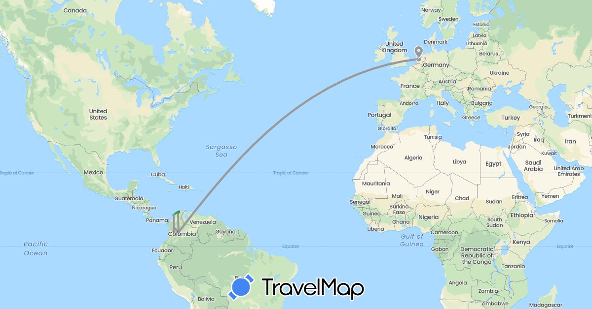 TravelMap itinerary: driving, bus, plane, hiking, boat